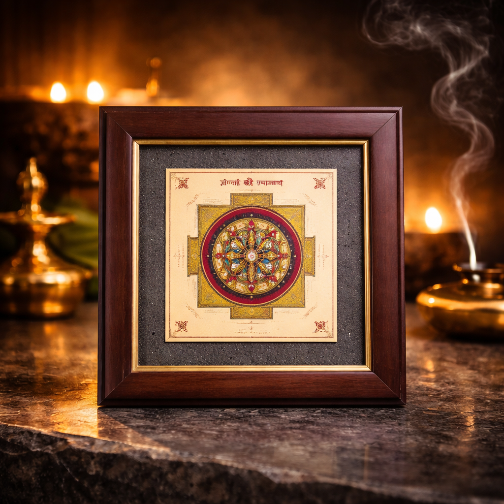 Shree Yantra Pyrite Dust Frame
